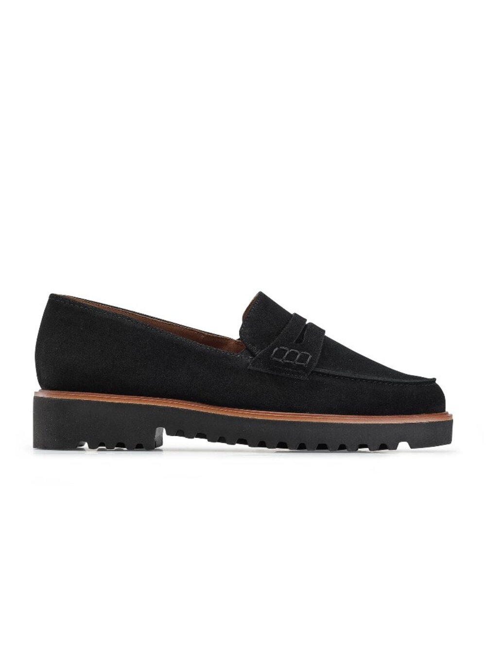 $480 PAUL GREEN CARMEL JUG PENNY LOAFER BLACK SUEDE COMFORT 8.5 US (A1)